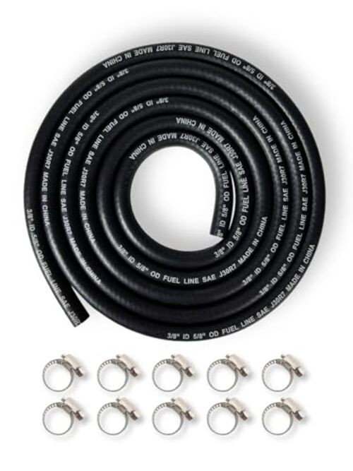 Fuel Line Hose 3/8 inch Gas Line Hose Rubber NBR SAE 30R7 6FT for 6 Feet