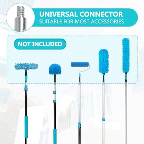 5-12 ft Telescoping Boat Hook Pole – 20ft Reach Heavy Duty Aluminum Boat Blue
