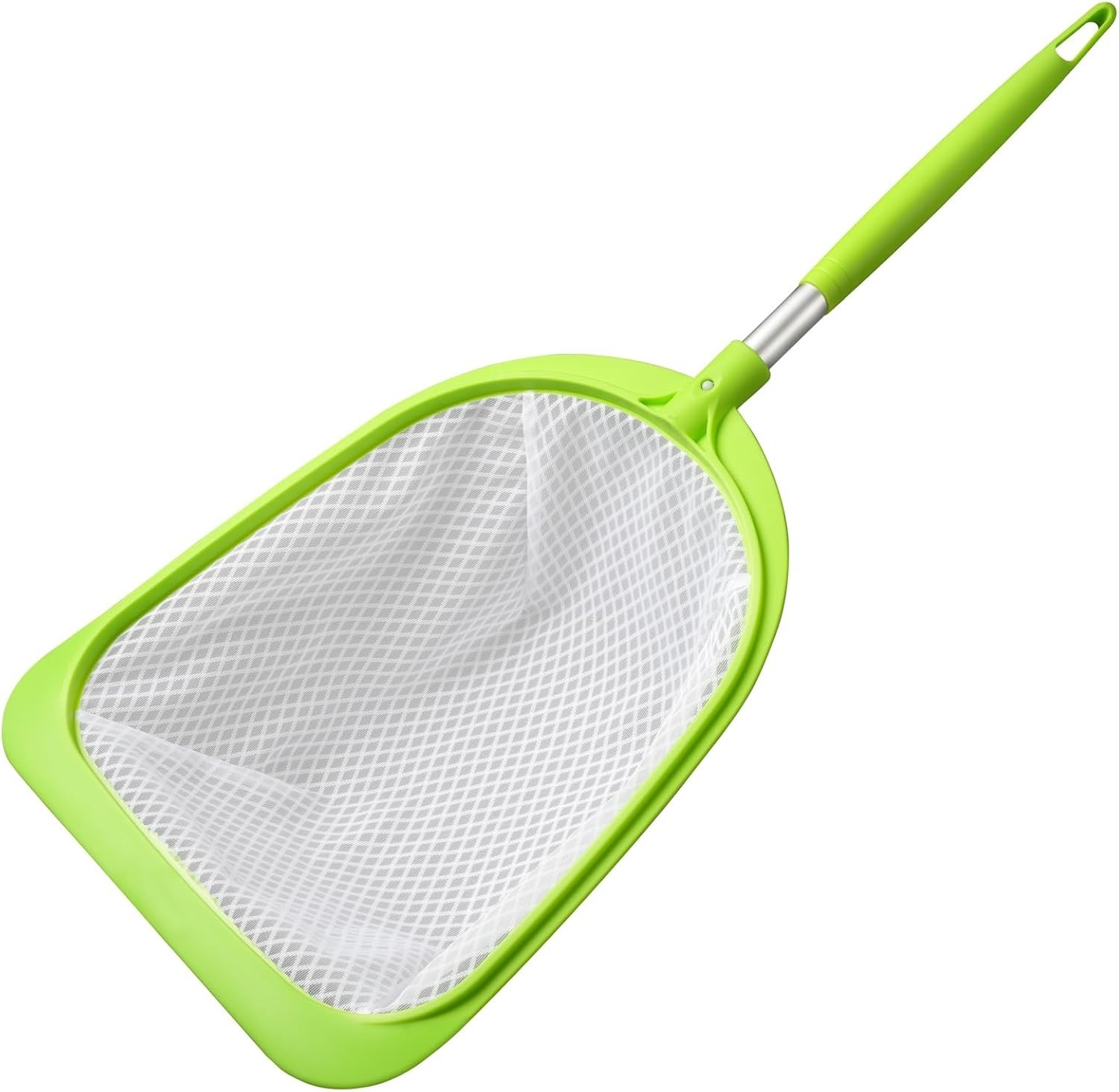 25&Prime; Pool Skimmer Net w/ Aluminum Pole Fine Mesh Leaf Cleaner for Spa Pond
