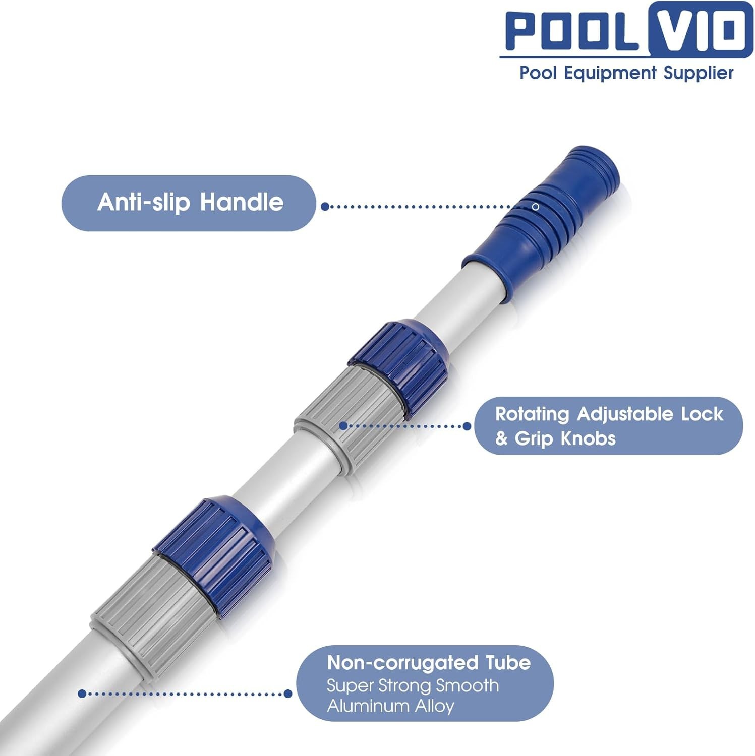 Pool Telescopic Pool Pole 12 Ft Adjustable Aluminum Pool Cleaning Tool for