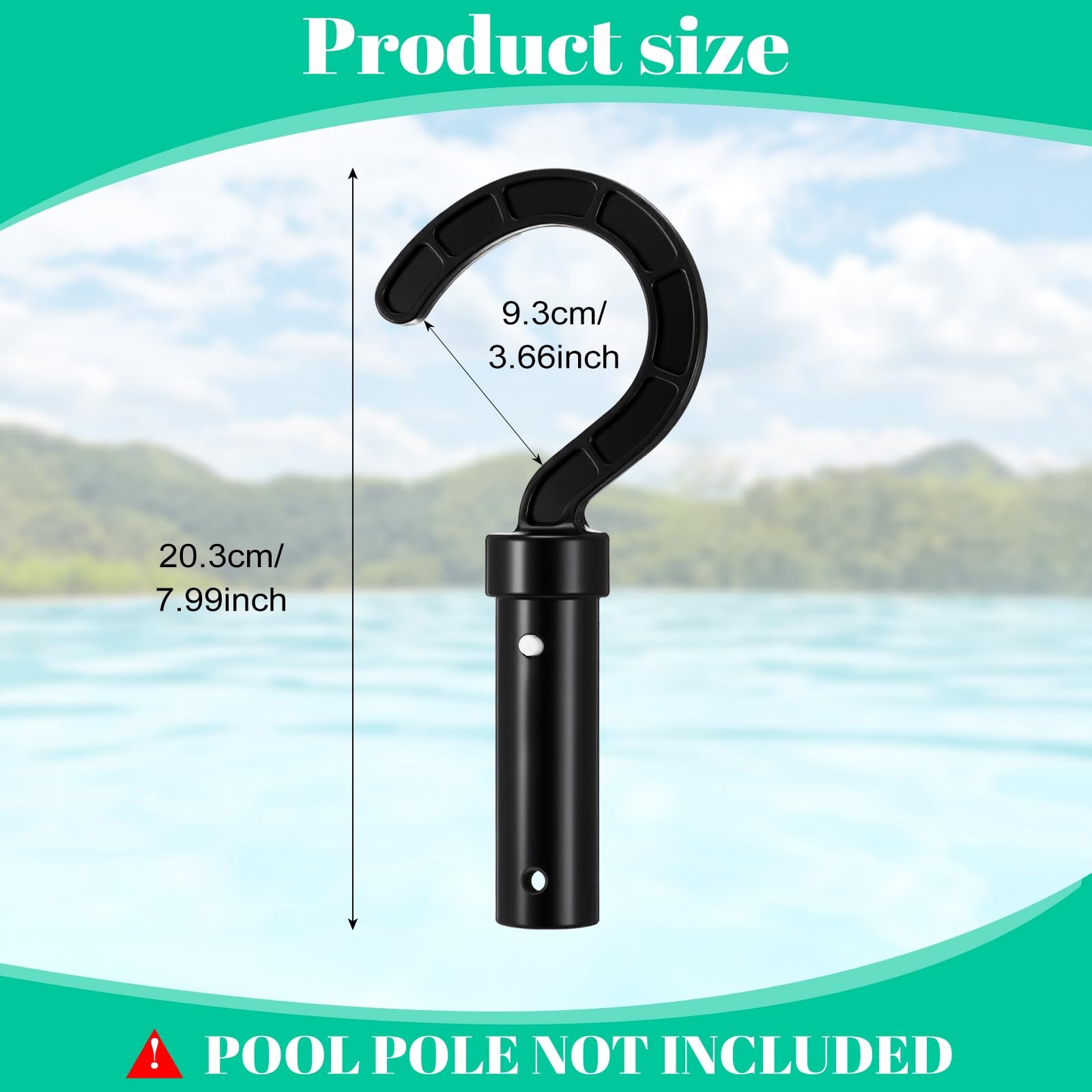Grevosea Pool Robot Retrieval Hook for All Robotic Cleaners, Universal Black