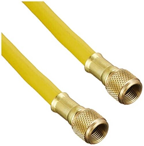 Tool 560FTY 3/8&Prime; Evacuation Hose with 3/8&Prime; SAE Swivel Connection, Yellow, 60”