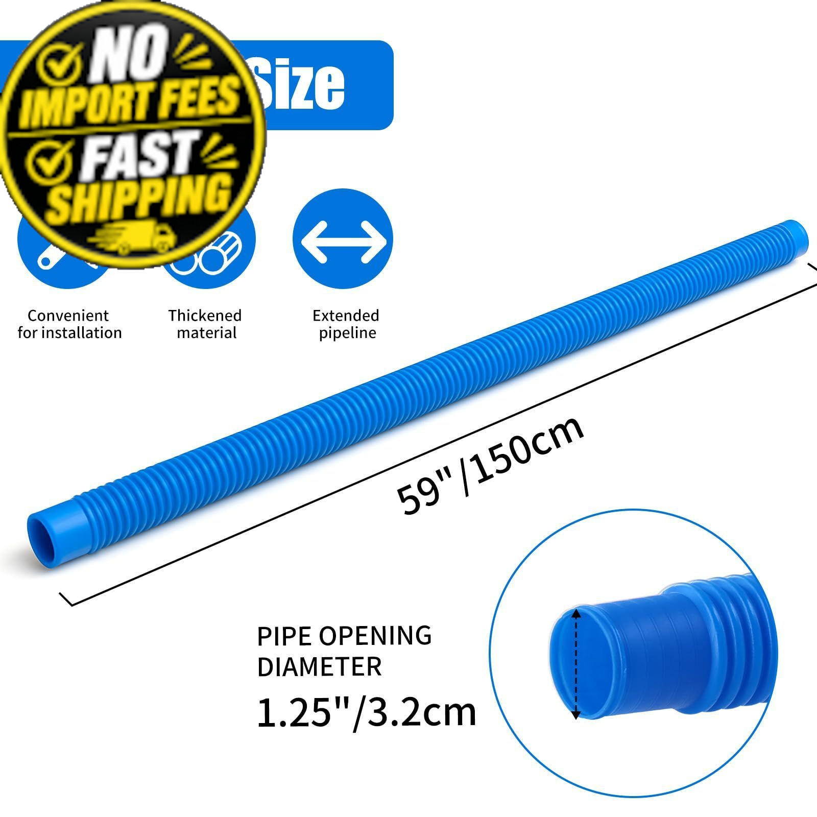 Homyplaza Replacement 59 inches long with a 1.34 inch diameter, Blue-Set of 4