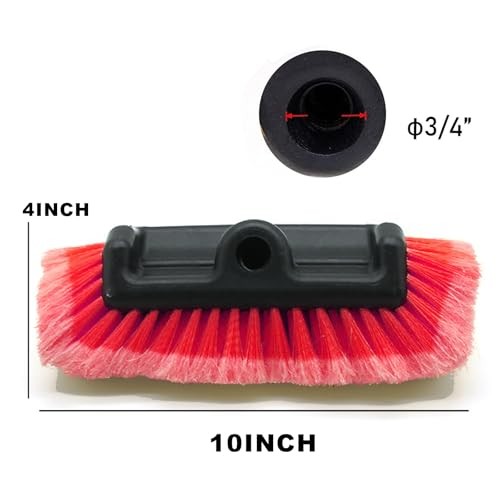 10-inch Soft Bristle Car Wash Brush Head – Auto, RV, Boat, Truck Exterior Red