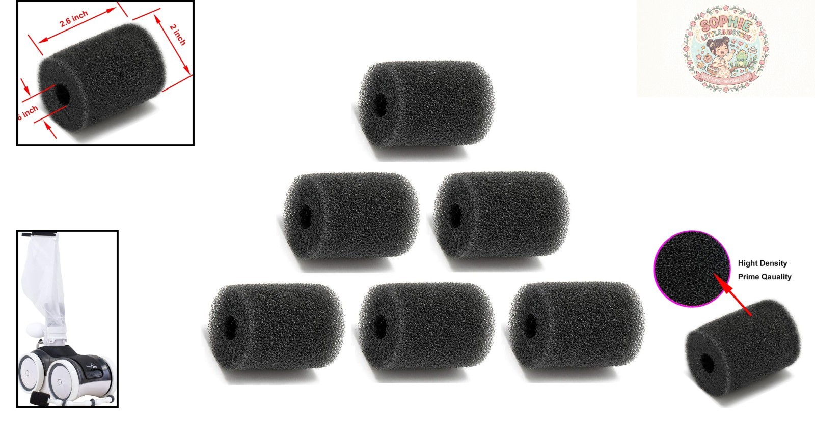 Versatile 6-Pack Pool Cleaner Scrubbers for Pentair and Kreepy Krauly Models