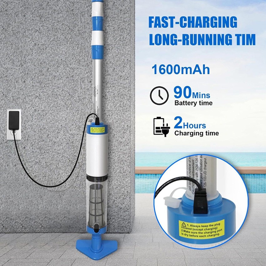 3 IN 1 Portable Pool Vacuum Cleaner Cordless Rechargeable Handheld Pool Cleaner