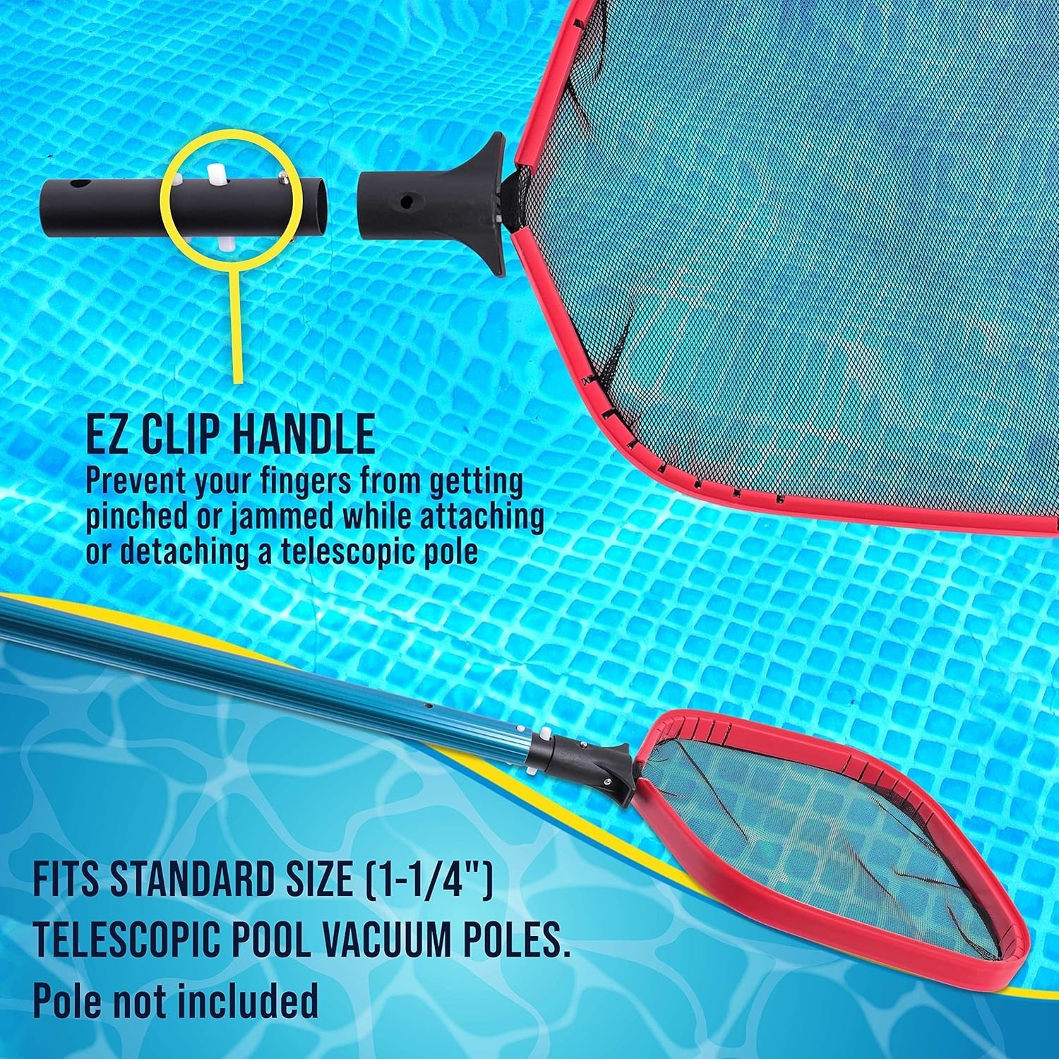 Deluxe Heavy-Duty Pool Skimmer Net – 14&Prime; x 20&Prime; Aluminum Frame for All Pools