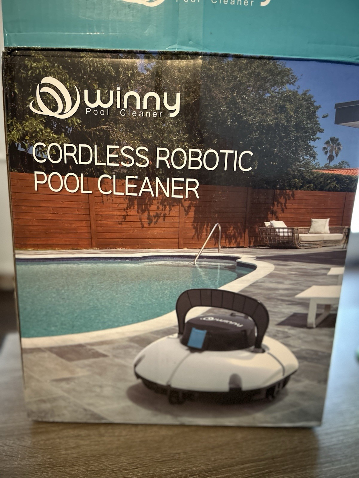 Winny Cordless Robotic Pool Cleaner White/Black/Blue with Manual & Power Cord