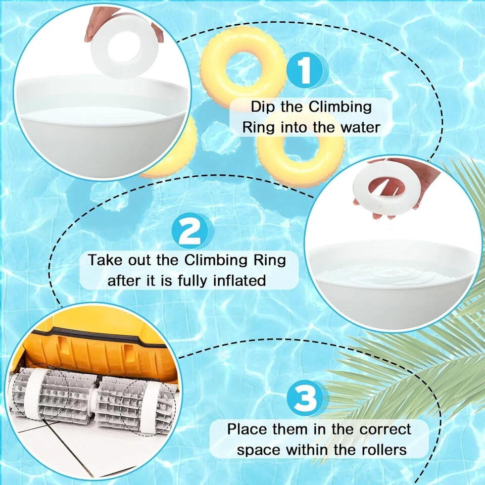8 Climbing Rings for Maytronics Dolphin Robotic Pool Cleaners – 6101611-R4