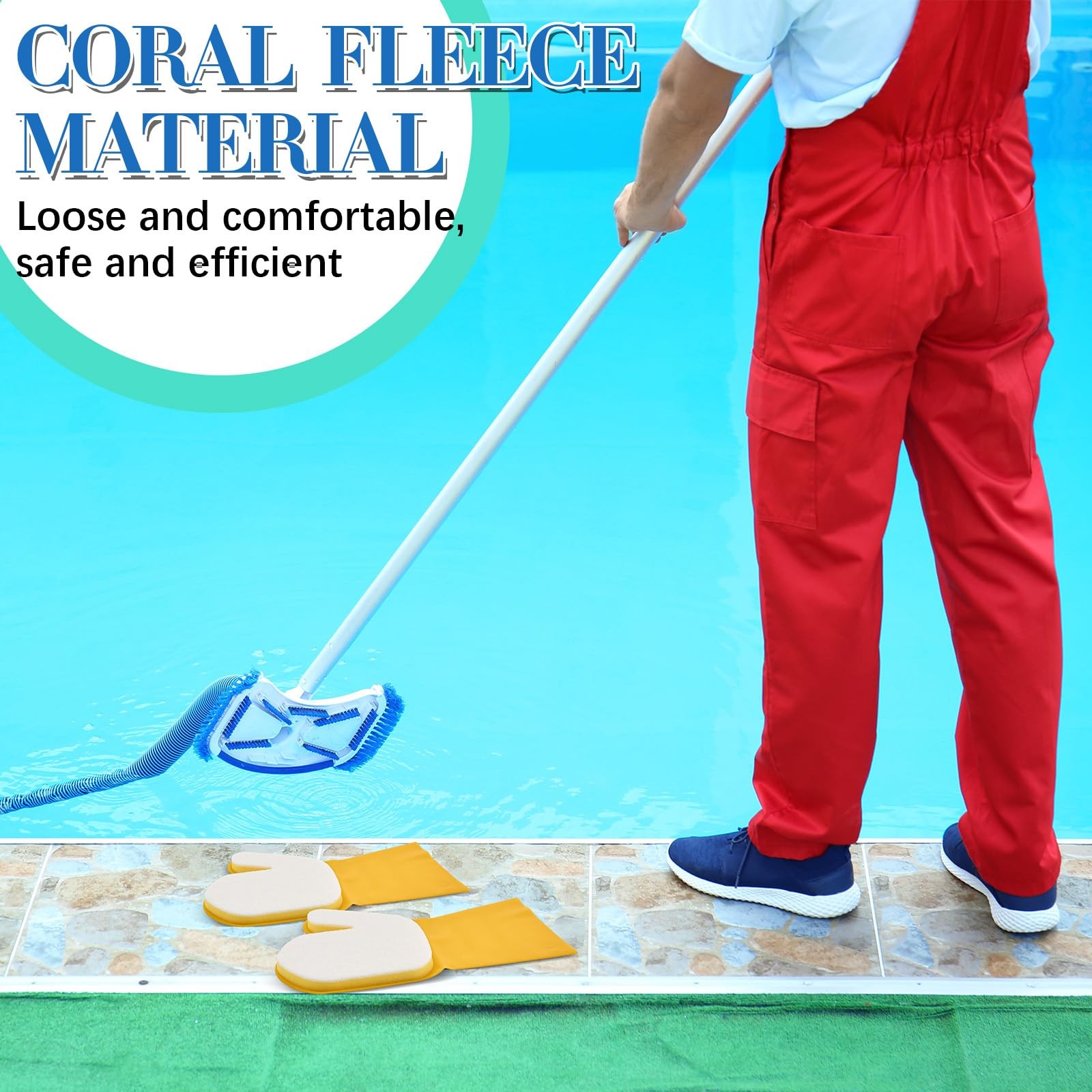 3 Pieces Pool Cleaning Gloves for Swimming Pool Hot Tub, Spa Mitt, Waterproof…