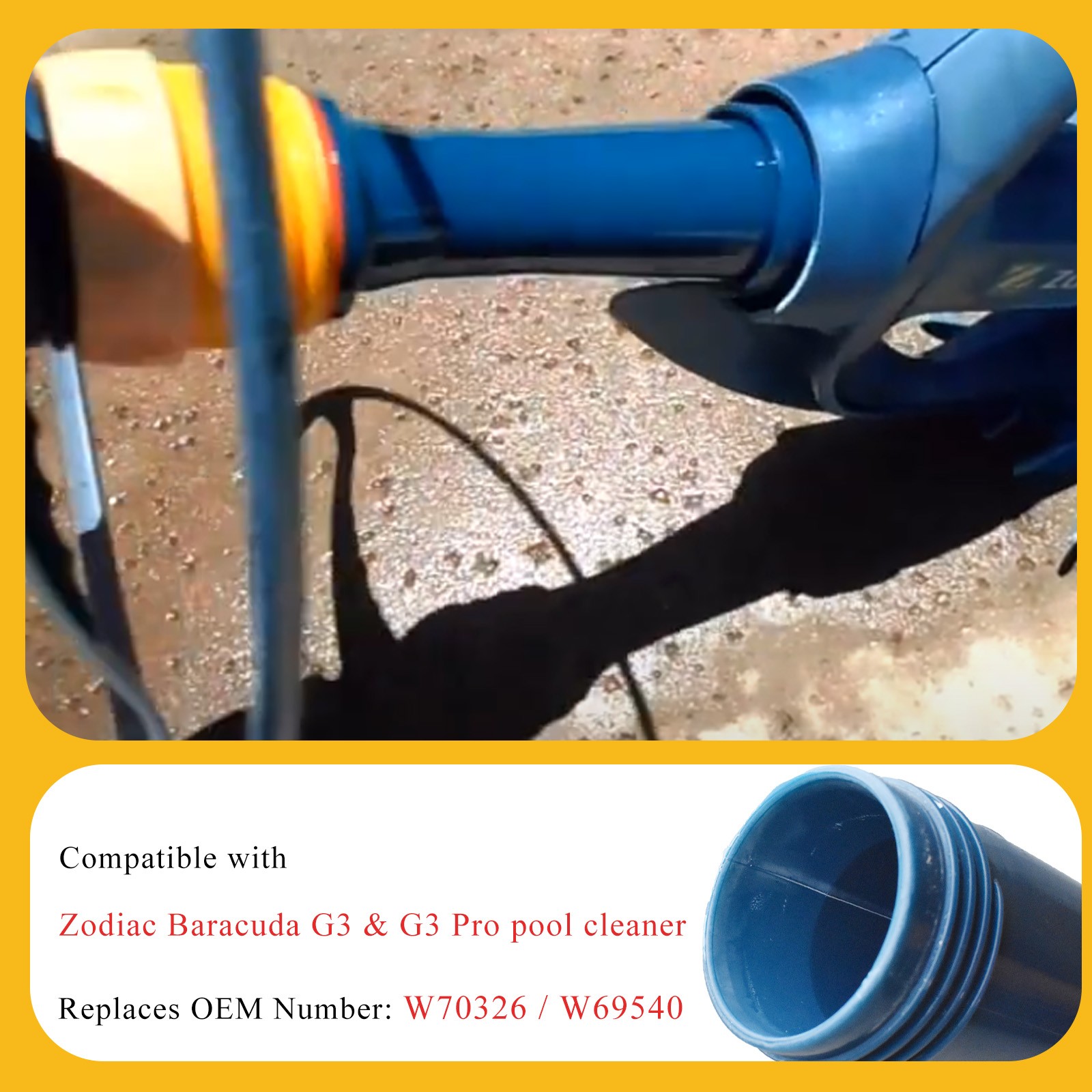 W70326 Cassette Outer Extension Pipe with Handnut for Zodiac Baracuda G3/G3 Pro.