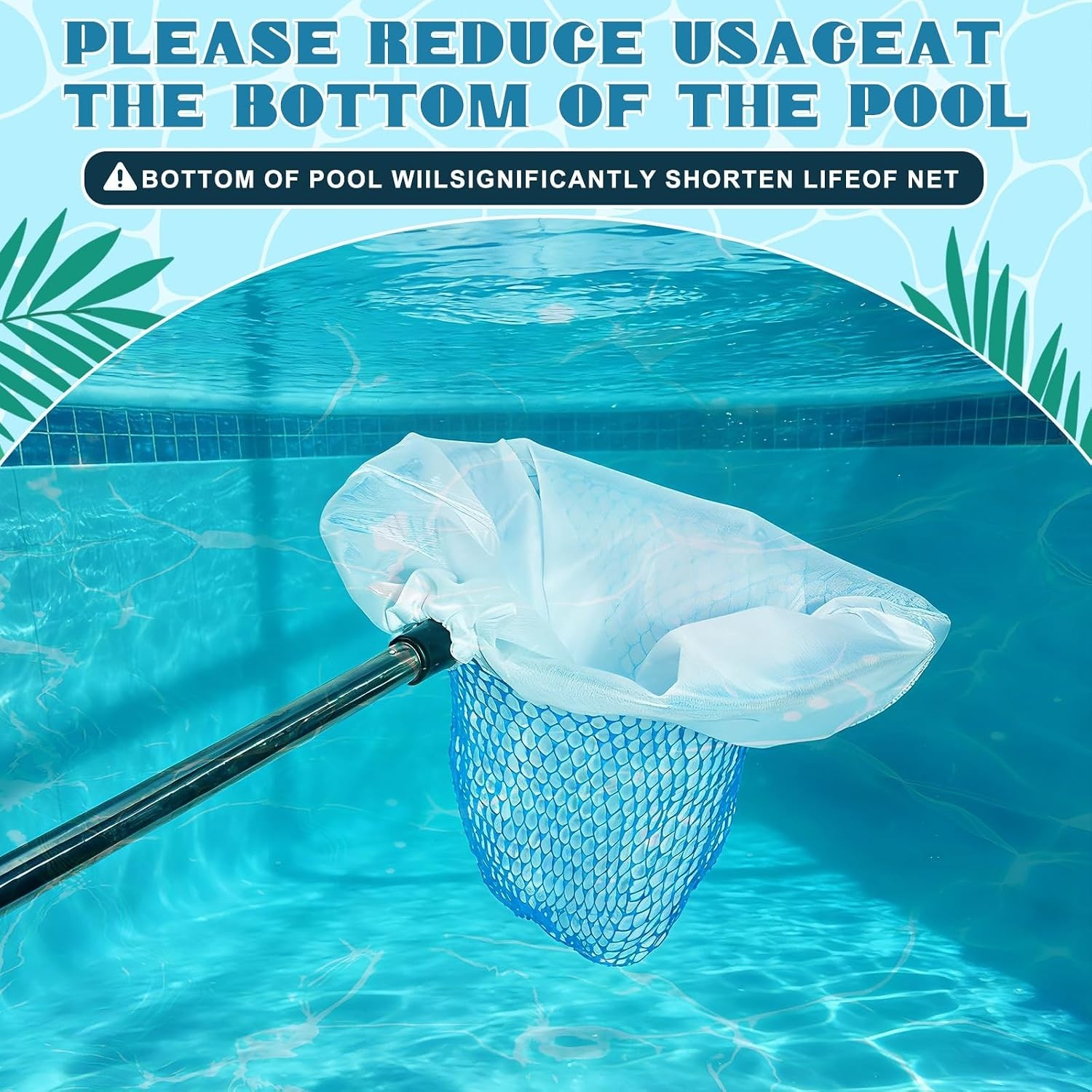 3Pcs Ultra Fine Mesh Pool Skimmer Net Insert,26x22In Adjustable Nylon Replace…