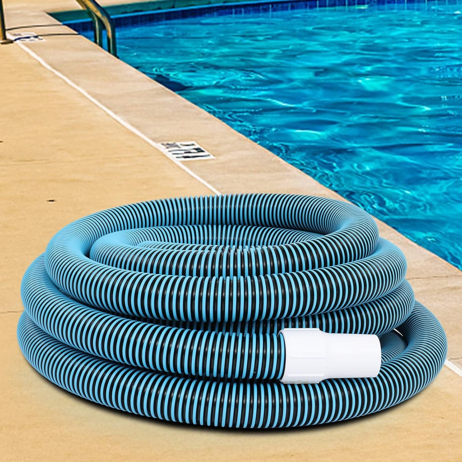 Blue 1-1/2-Inch x 50-Foot Pool Vacuum Hose Heavy Duty EVA