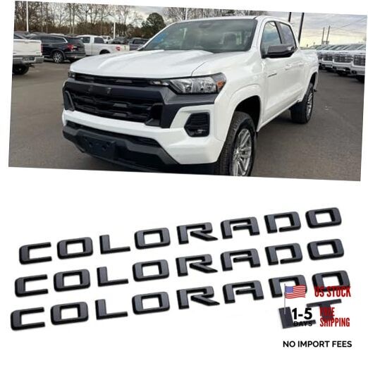 3pack OEM Colorado & LT Emblem 3D Letters Badges fits Replacement 3+LT black