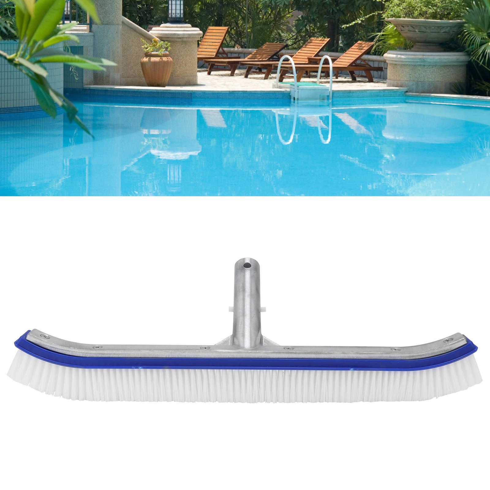 Swimming Pool Brush Extra-Wide Head For Fast Cleaning Floors Easy To Use