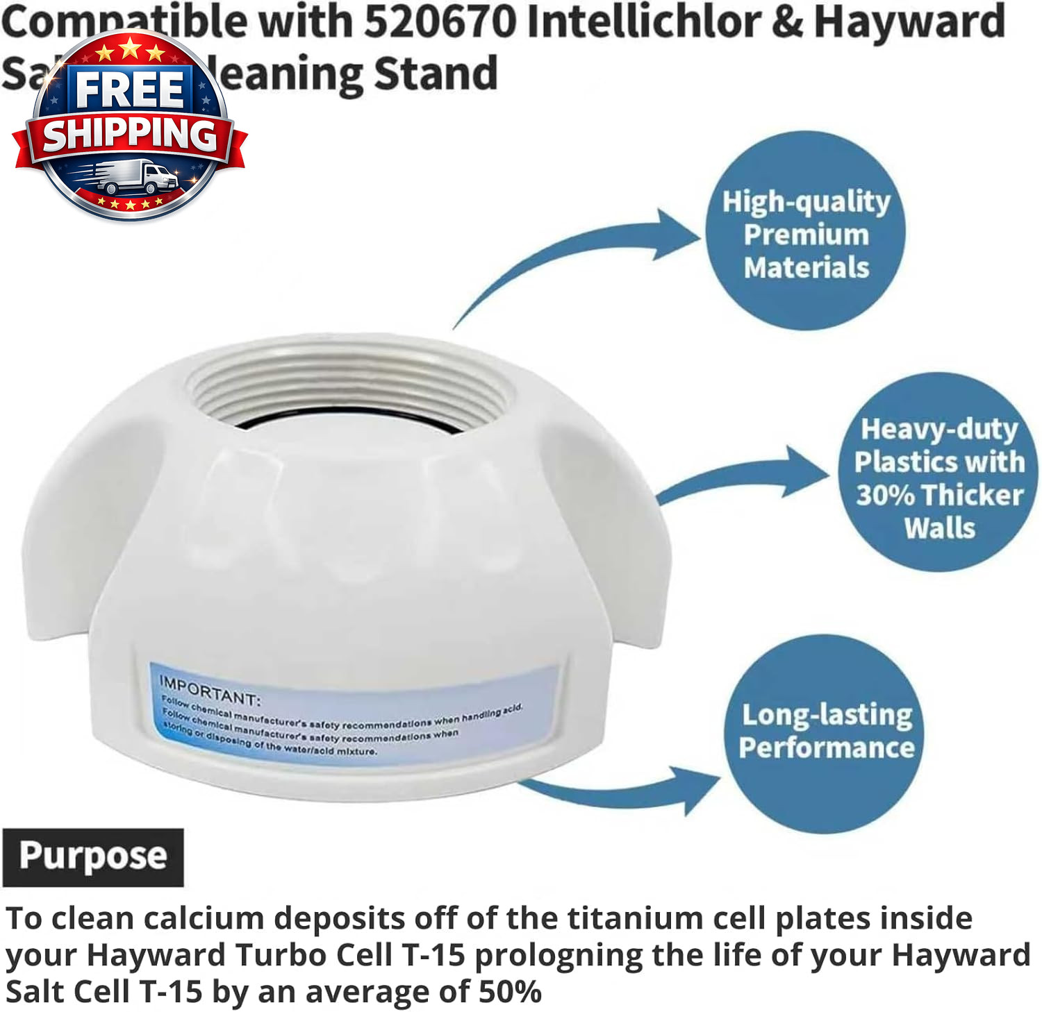 Pool T9 Salt Cell Cleaner Acid Washing Stand GLX-CELLSTAND/520670 Intellichlor K