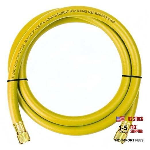 2026 Upgraded 3/8&Prime; HVAC Vacuum Hose,72&Prime; Refrigerant Charging Yellow 6Ft