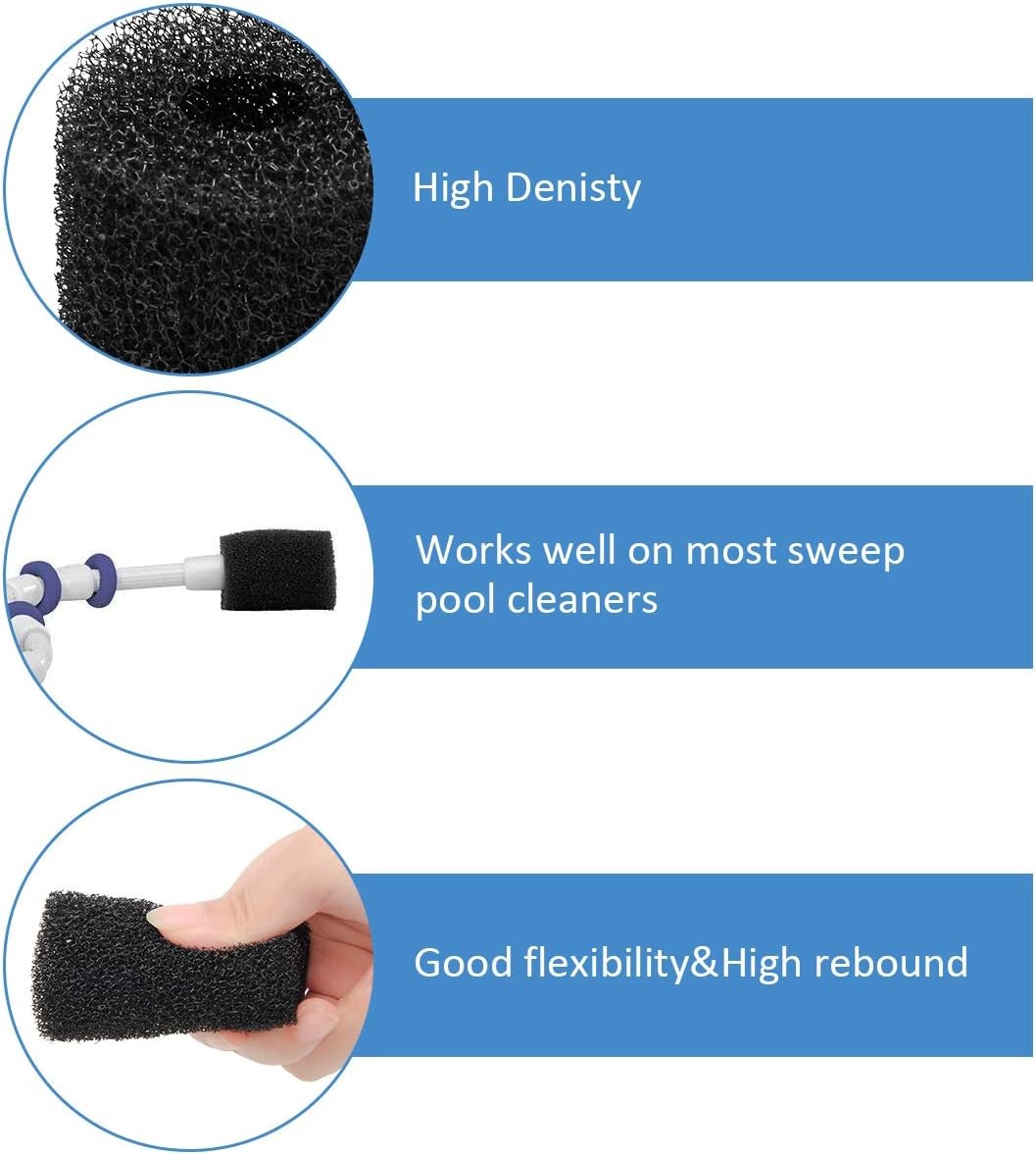 12 Pack Pool Sweep Hose Tail Scrubber for Polaris 180 280 360 380 480 3900 Parts