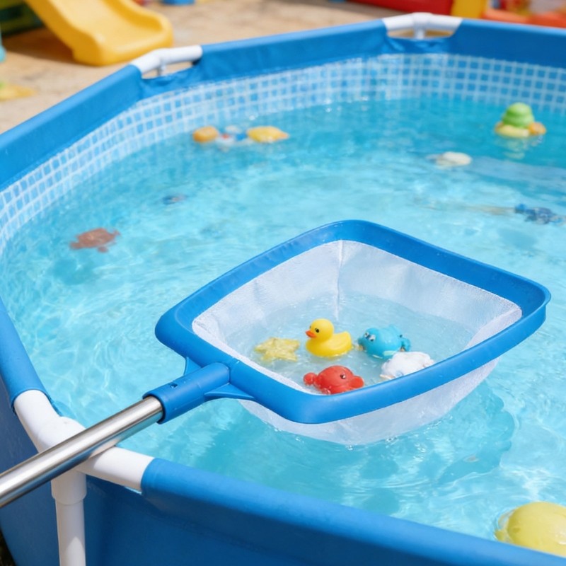 Swim Pool Net With Ergonomic Handle For Efficient Debris Removal In Any Depth