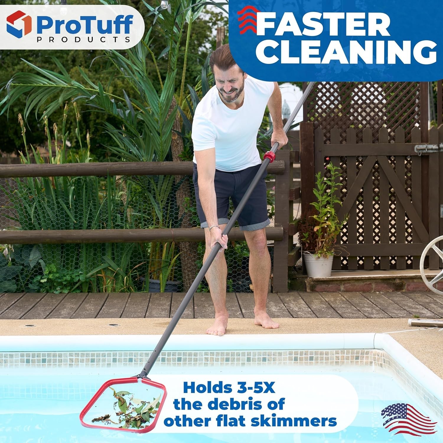 Durable Pool Skimmer Net with Fine Mesh and Aluminum Frame 35 cm 2