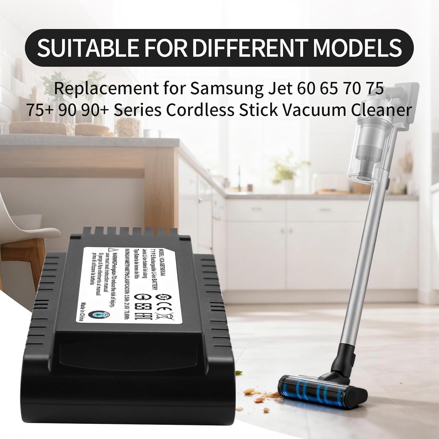 Replacement for Samsung VCA SBT90 VCA SBTA60 VCA SBT90E VCA SBT90EB Battery