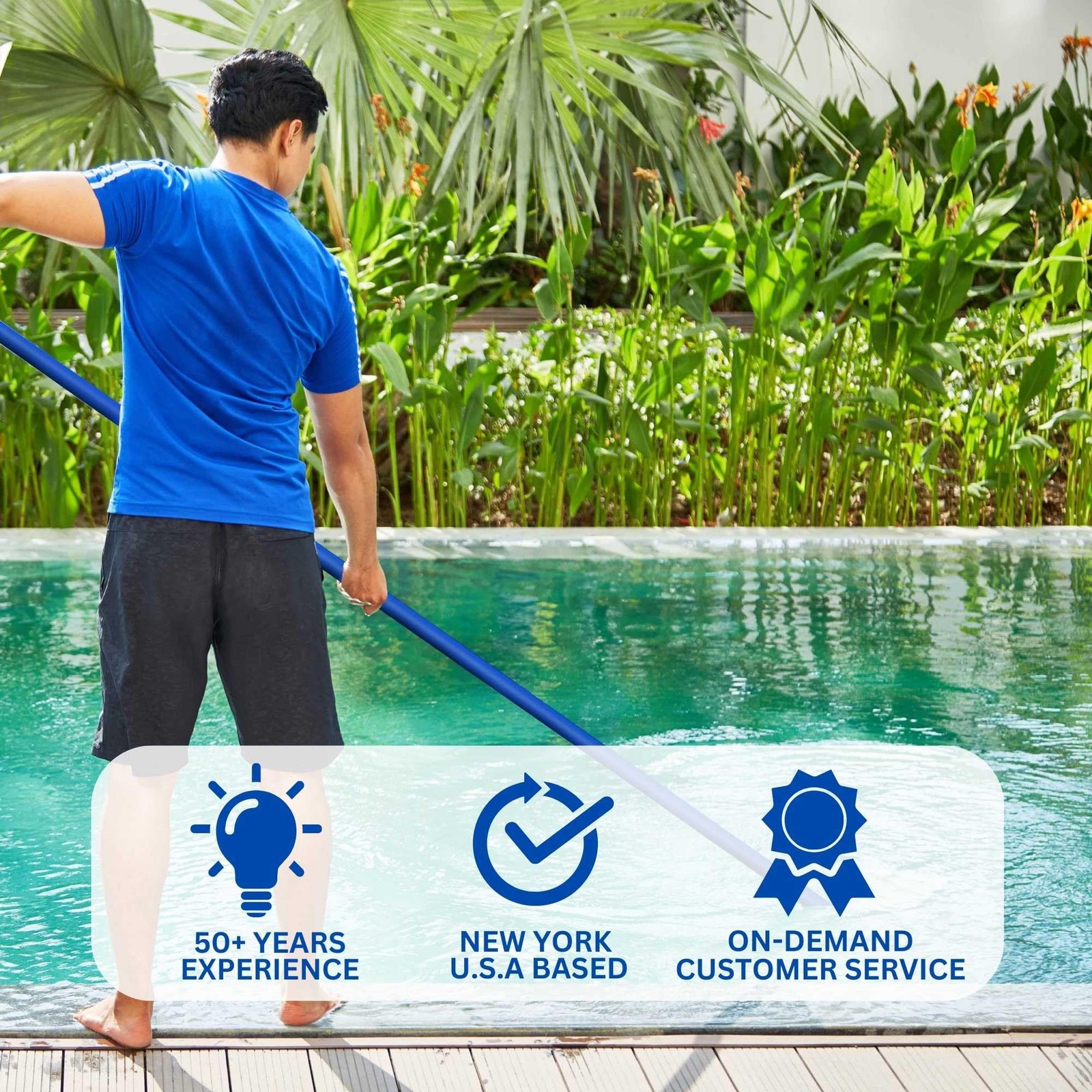 SWIMLINE HYDROTOOLS 8703 Economy Kink-Free PVC 25&prime; x 1.5&Prime;, Classic Blue