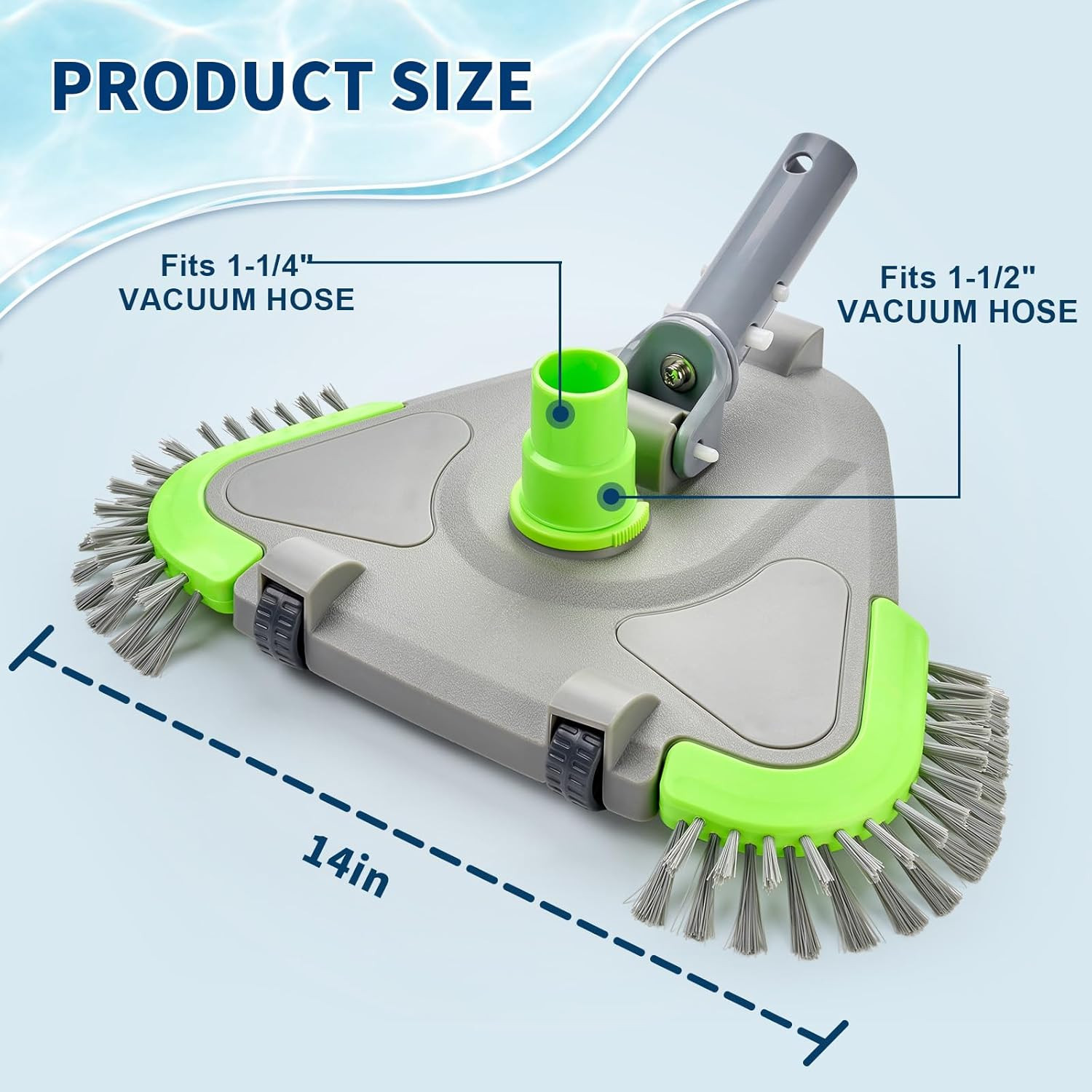 Sepetrel Upgraded Pool Vacuum Head with Wheels,Smart Swivel Handle & Swivel Hose