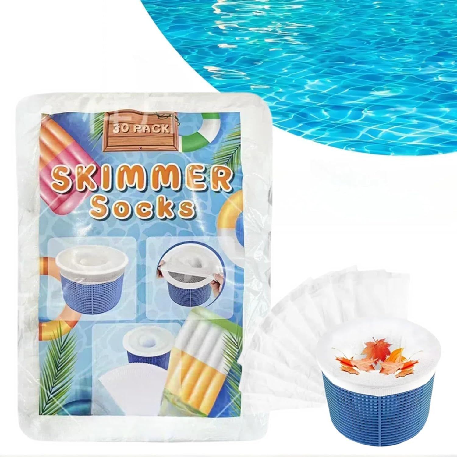 30-Packs Pool Skimmer Socks above Ground Pool Ultra Fine Mesh Screen