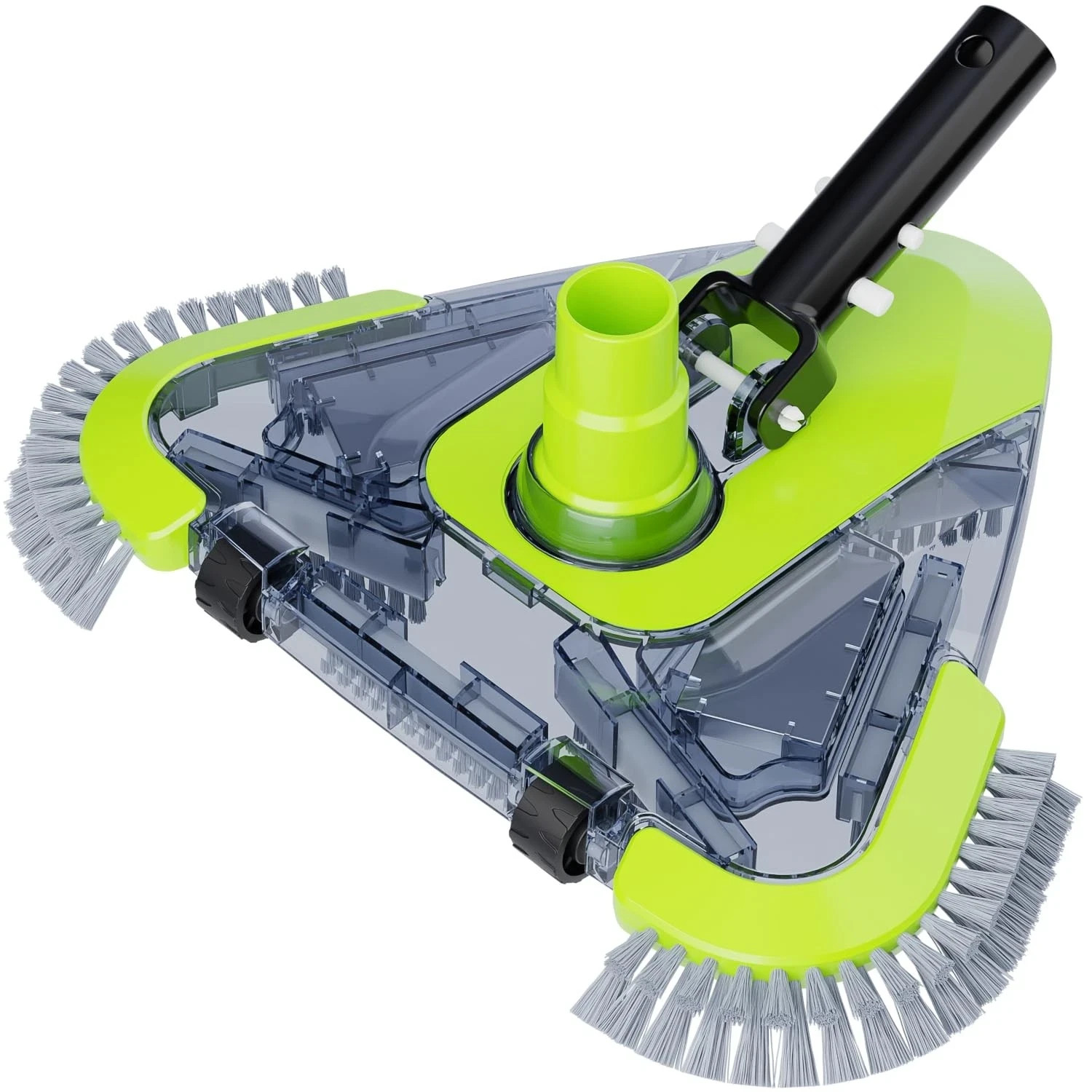 Upgrade Pool Vacuum Head with Wheels & Side Brushes, Universal Rotatable Hose…