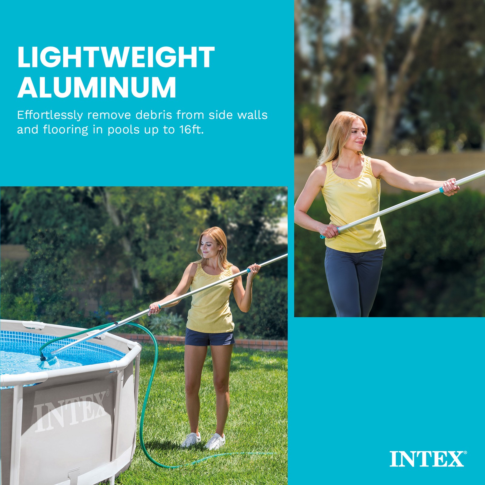 Intex 94&Prime; Telescoping Swimming Pool Cleaning Maintenance Pole Shaft (Open Box)