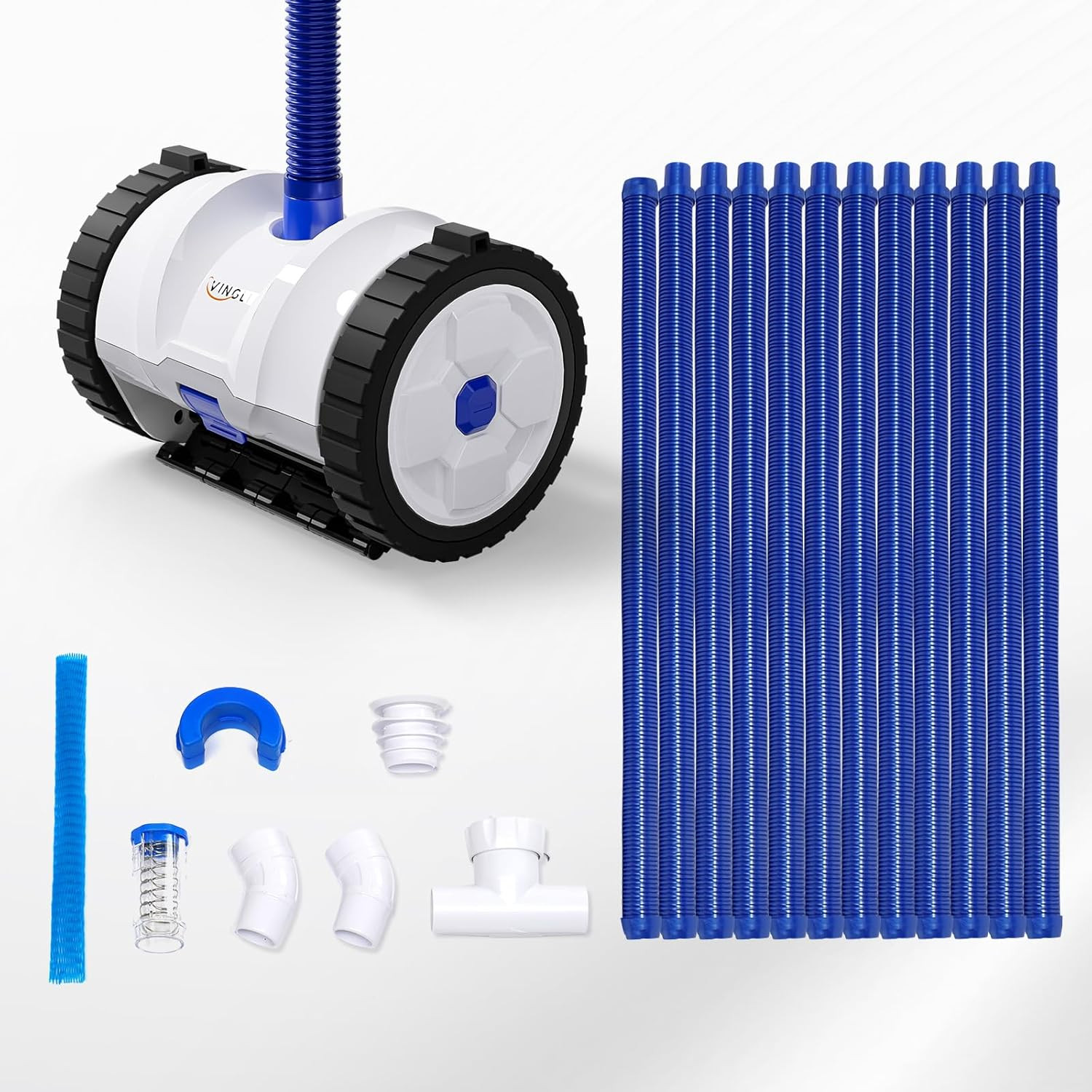 (2025 Upgrade) Automatic Suction-Side Pool Vacuum Cleaner, Powerful Wall-Climbi