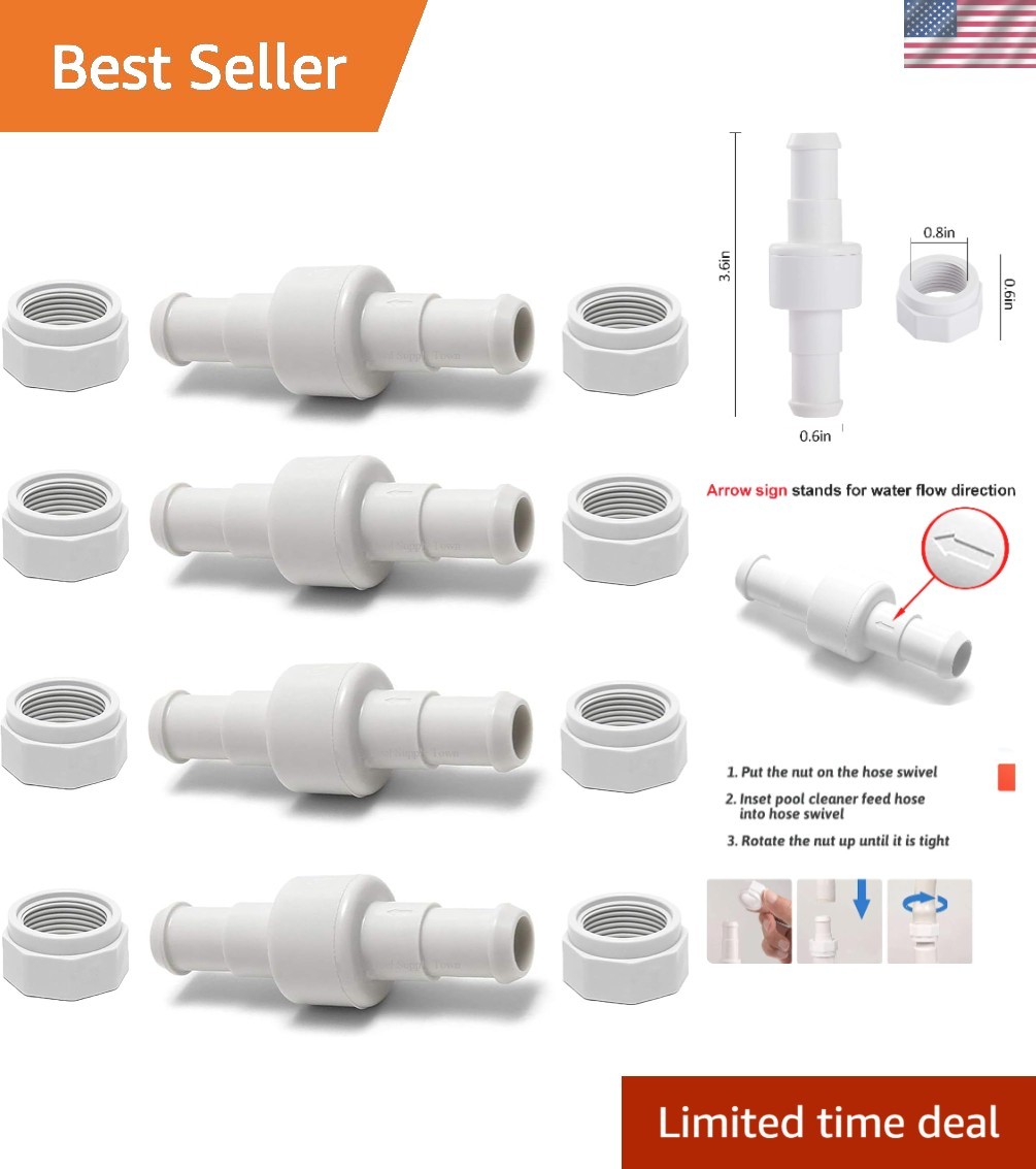 Pool Cleaner Hose Swivel and Nut Set for Efficient Maintenance Tasks