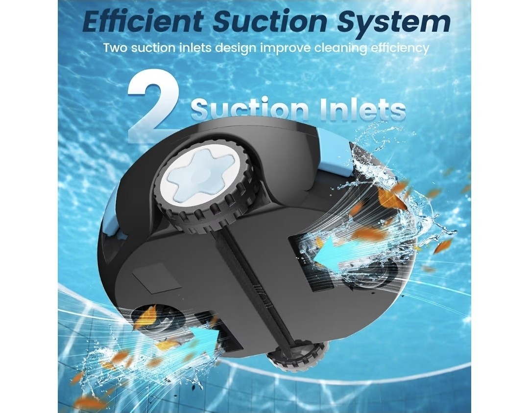 Y10 Robotic Pool Cleaner,Cordless Pool Vacuum with 150 Mins Runtime,High Efficie