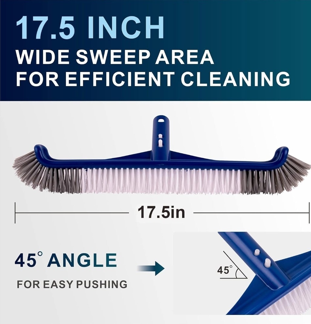 POOLAZA 17.5&Prime; Pool Brush Head for Inground & Above-Ground Pools