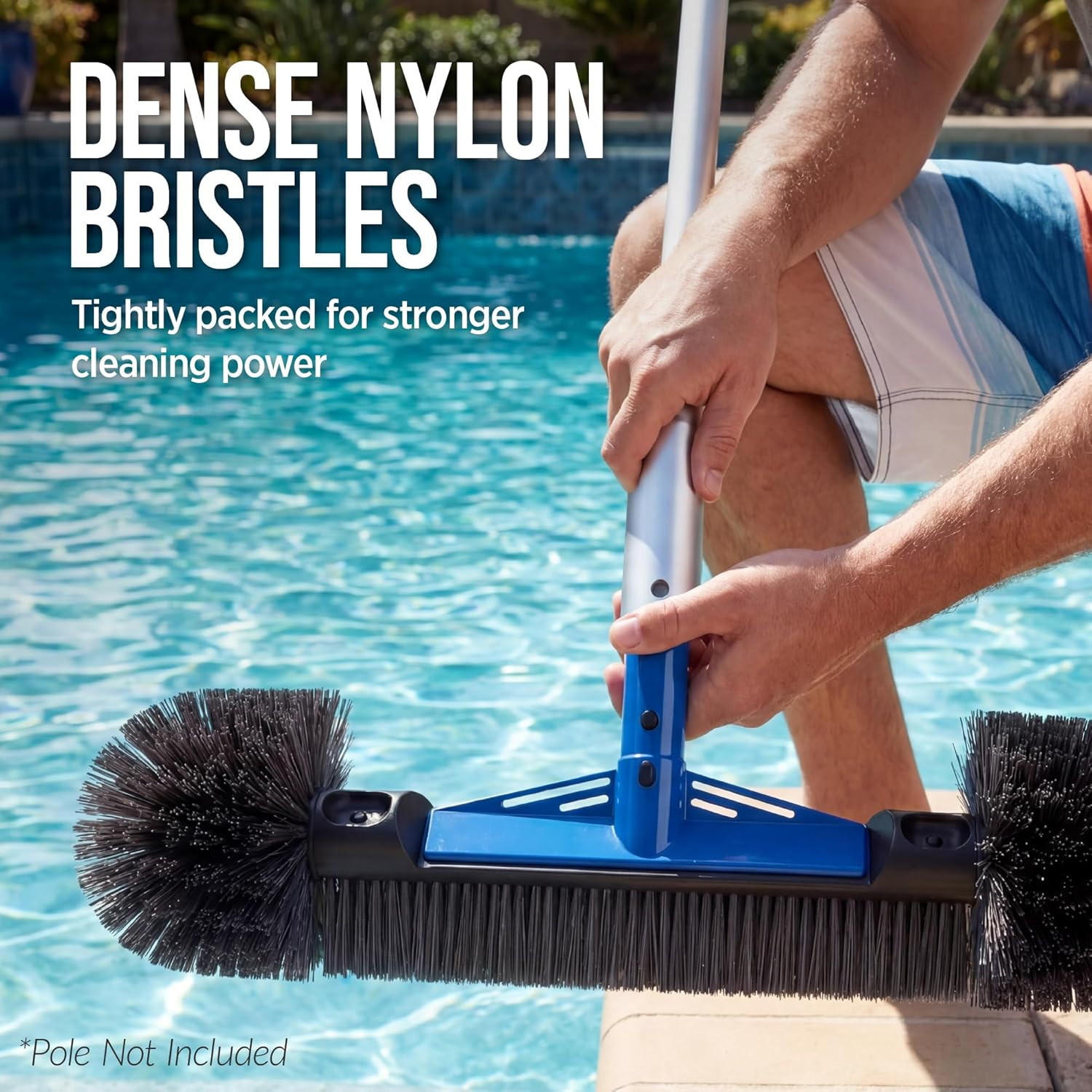 Best Choice Products 20&Prime; Pool Brush Head with Reinforced Aluminum Bracket – Wall
