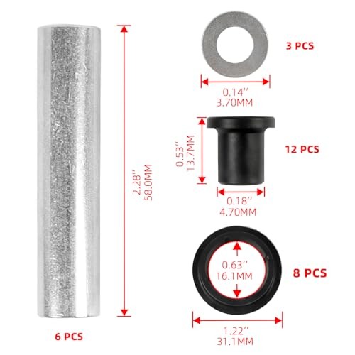 Rear Left & Right A-Arm Bushing Shafts Blots Kit Compatible with Polaris