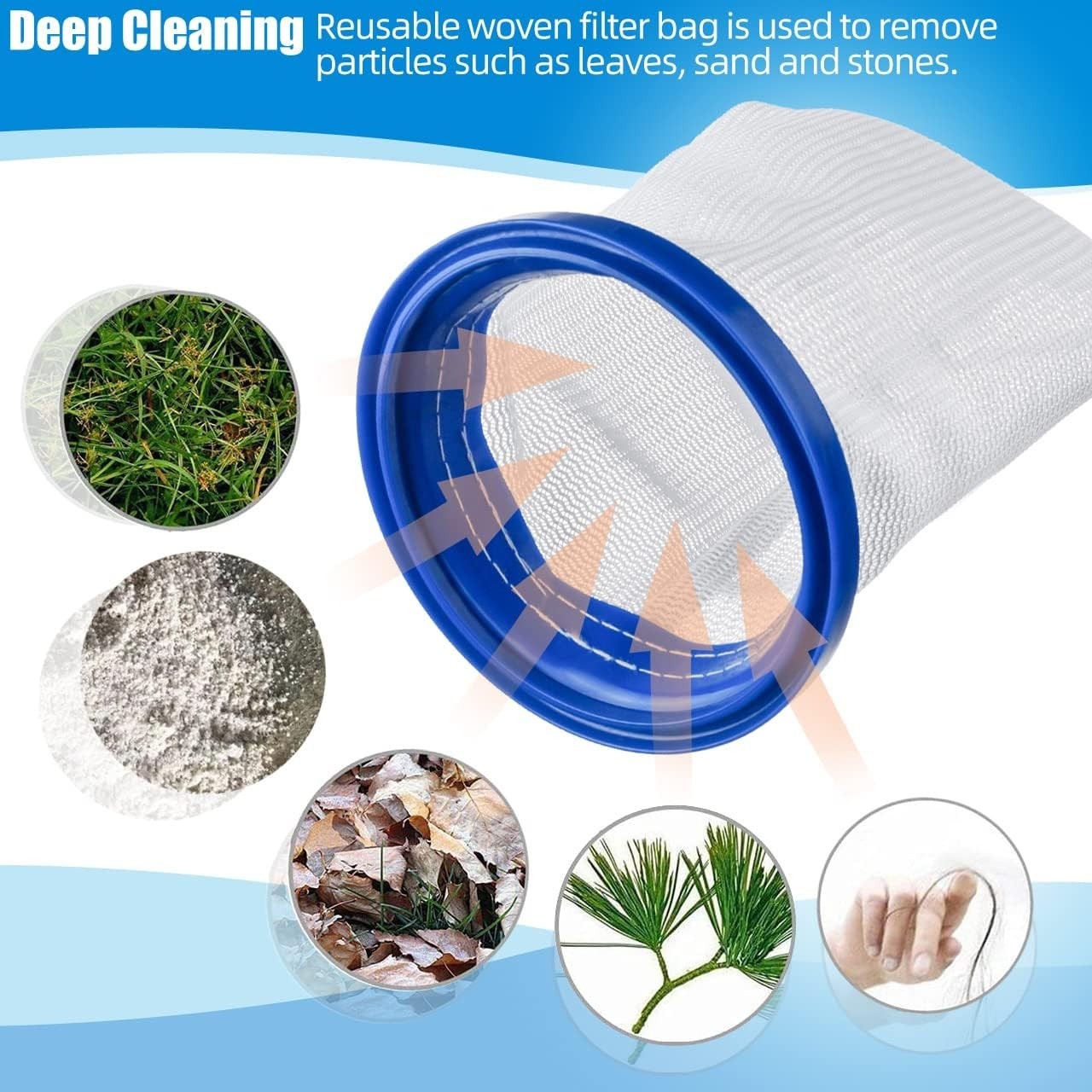 2-Pack Pool Vacuum Cleaner Reusable Filter Bag for Pool Blaster Water Tech Max &