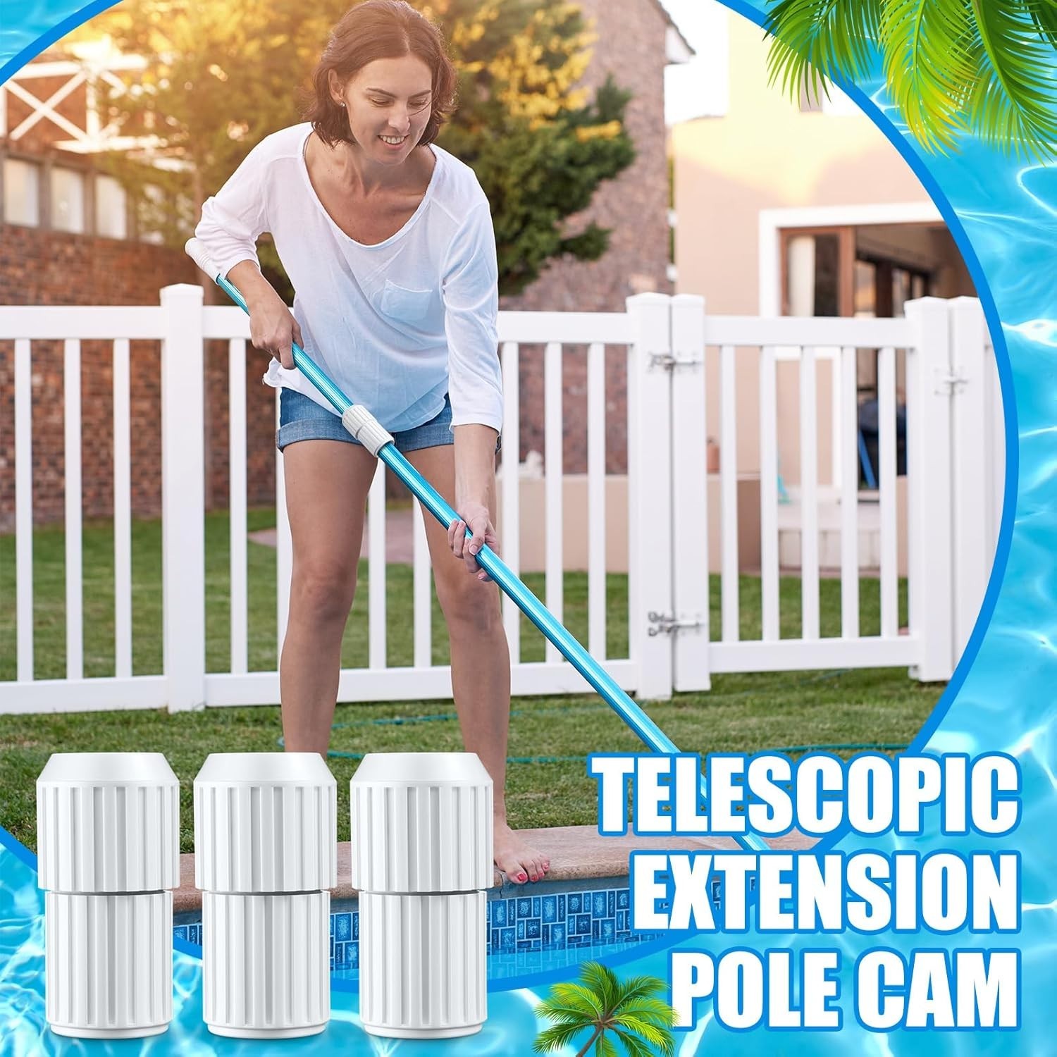 Telescopic Pool Pole Parts: 4-Pack Anti-Slip External Cam Locks – Easy Install