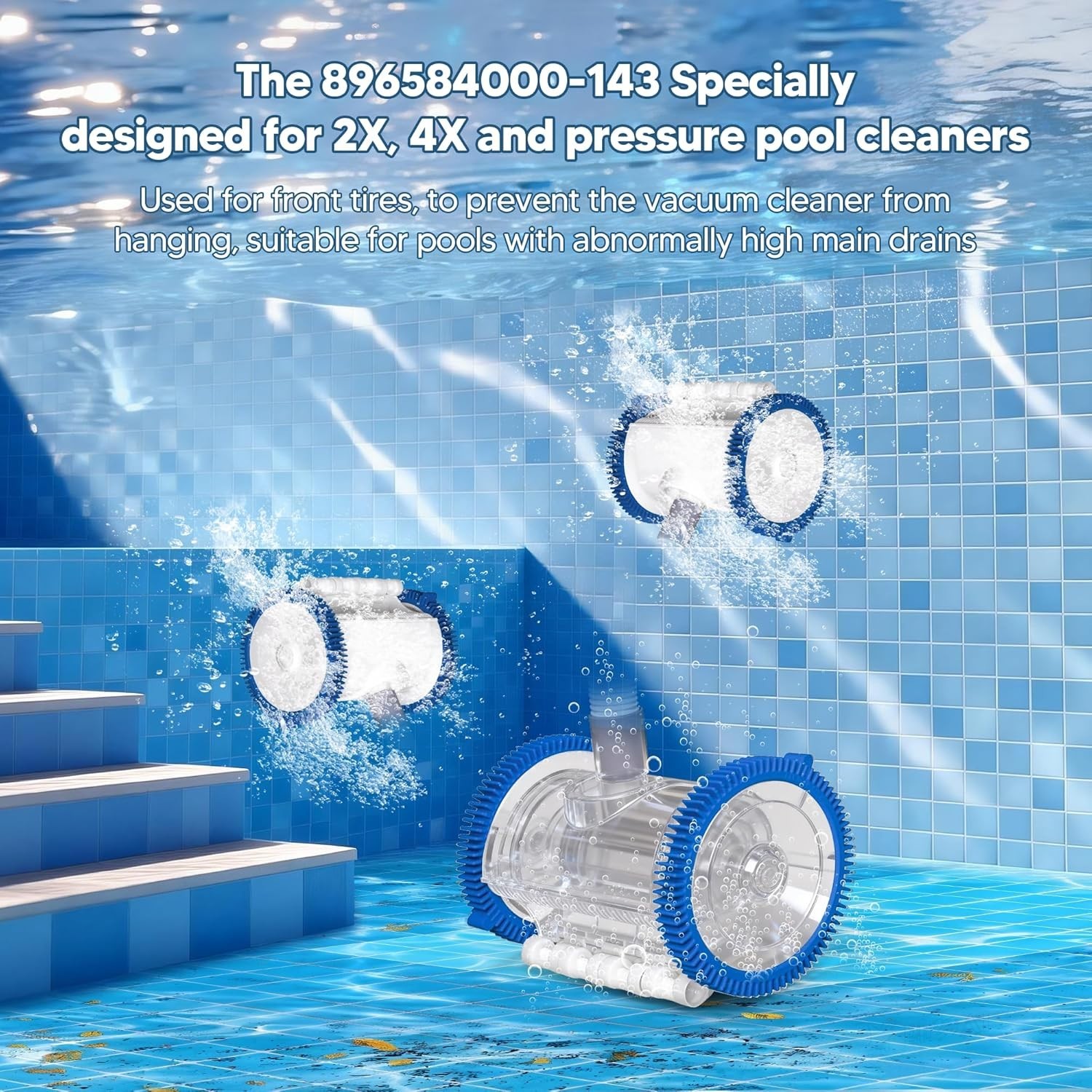 High-Quality Replacement Front Tires 2-Pack for Hayward Poolvergnuegen Cleaners
