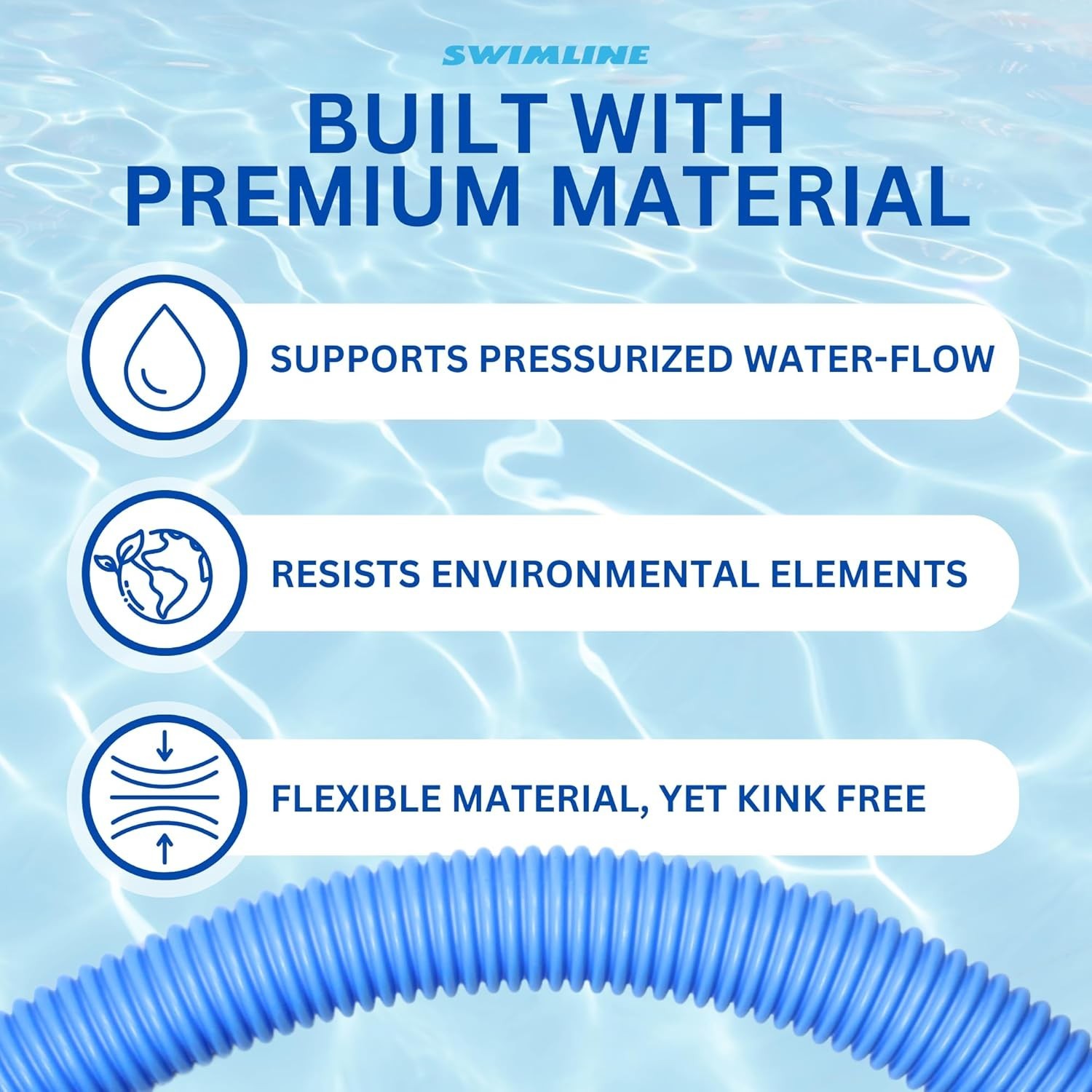 Professional Pool Hose – 1.5 » x 30&prime; For Optimal Water Flow