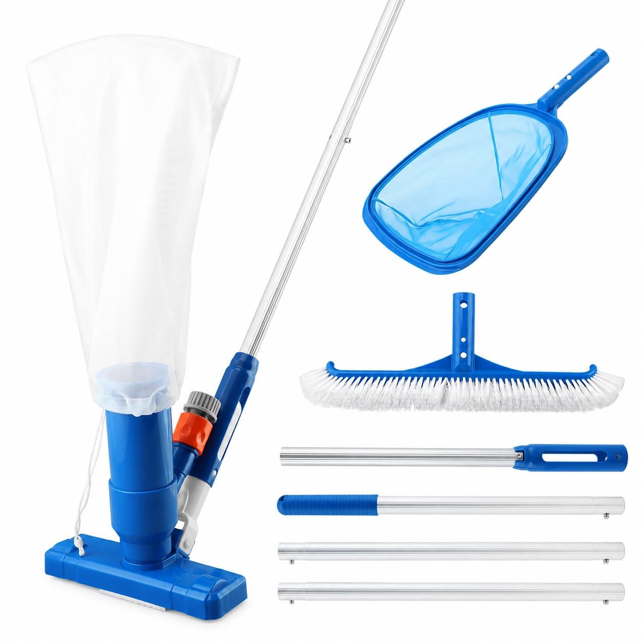 KKZACONL Pool Cleaning Kit Pole Spa Vacuum Net Brush