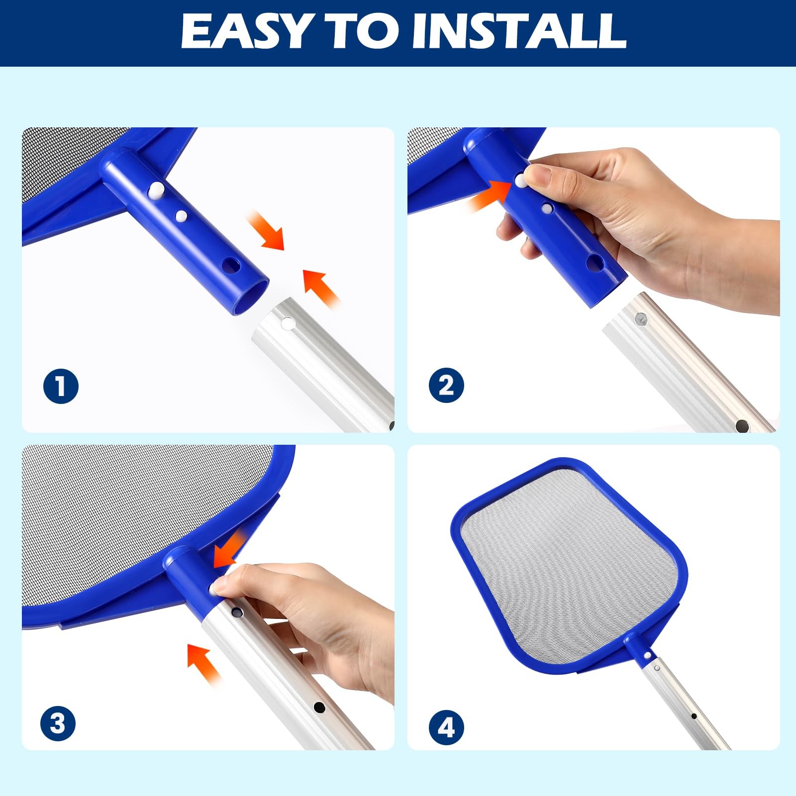 « Ultra Fine Mesh Pool Skimmer Net with Pole for Fast Clean Leaves & Debris »