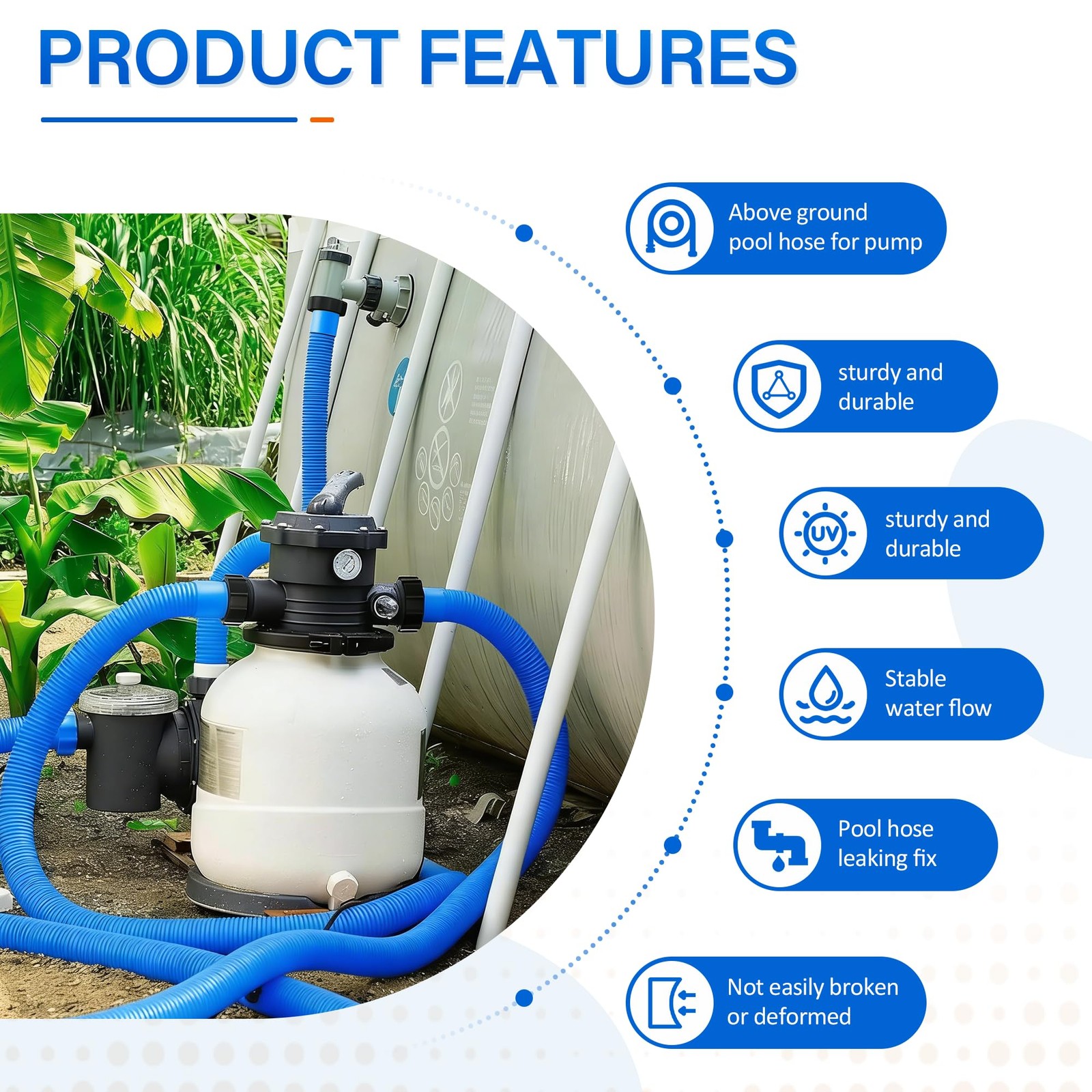 Ophjerg 1.5 Pool Pump Hose For 29060E Intex Pumps Saltwater Systems And Sand