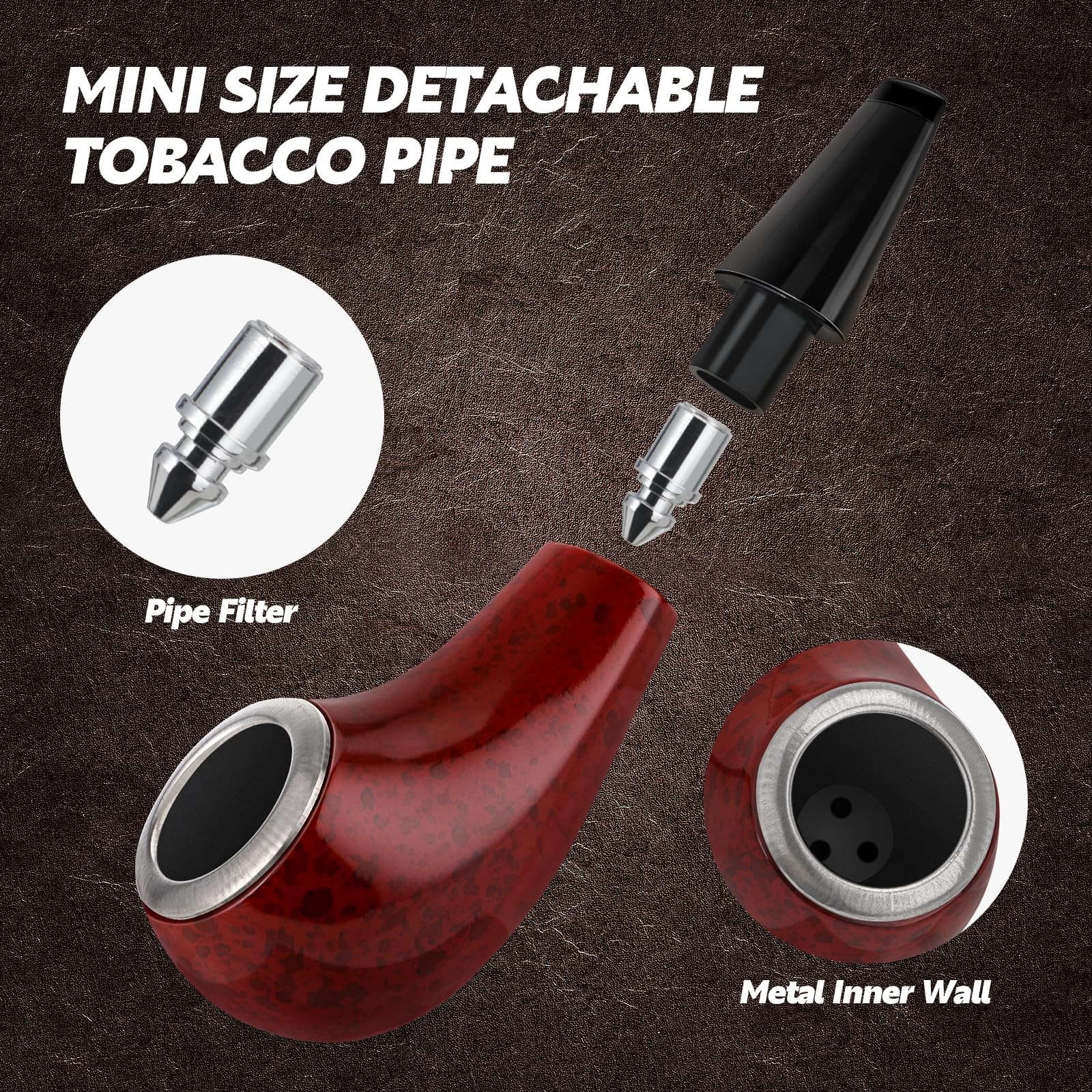 Scotte Shiny Pipe Small 3 Inch (Pack of 1), red