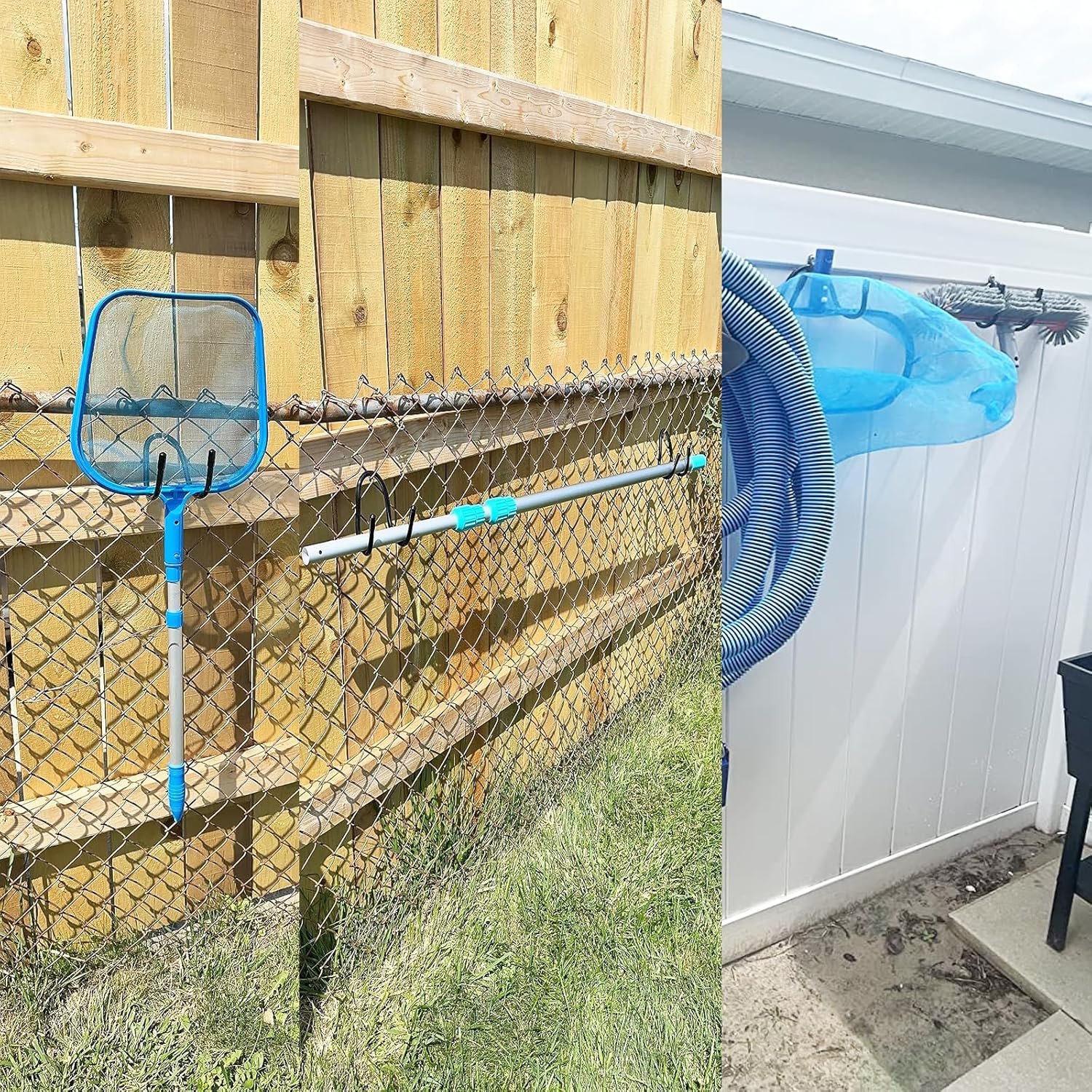Non Rust Pool Pole Hangers – Ideal Pool Fence or Wall Mount Storage Hooks for Po
