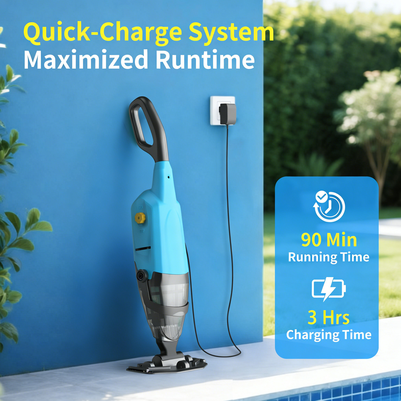 Cordless Pool Vacuum for Above Ground Pool Handheld Pool Cleaner Rechargeable