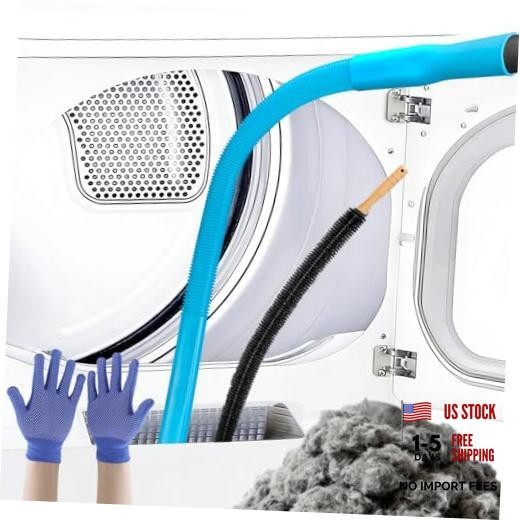 3PCS Upgraded Dryer Vent Cleaner Kit: Universal Vacuum Hose Blue Black