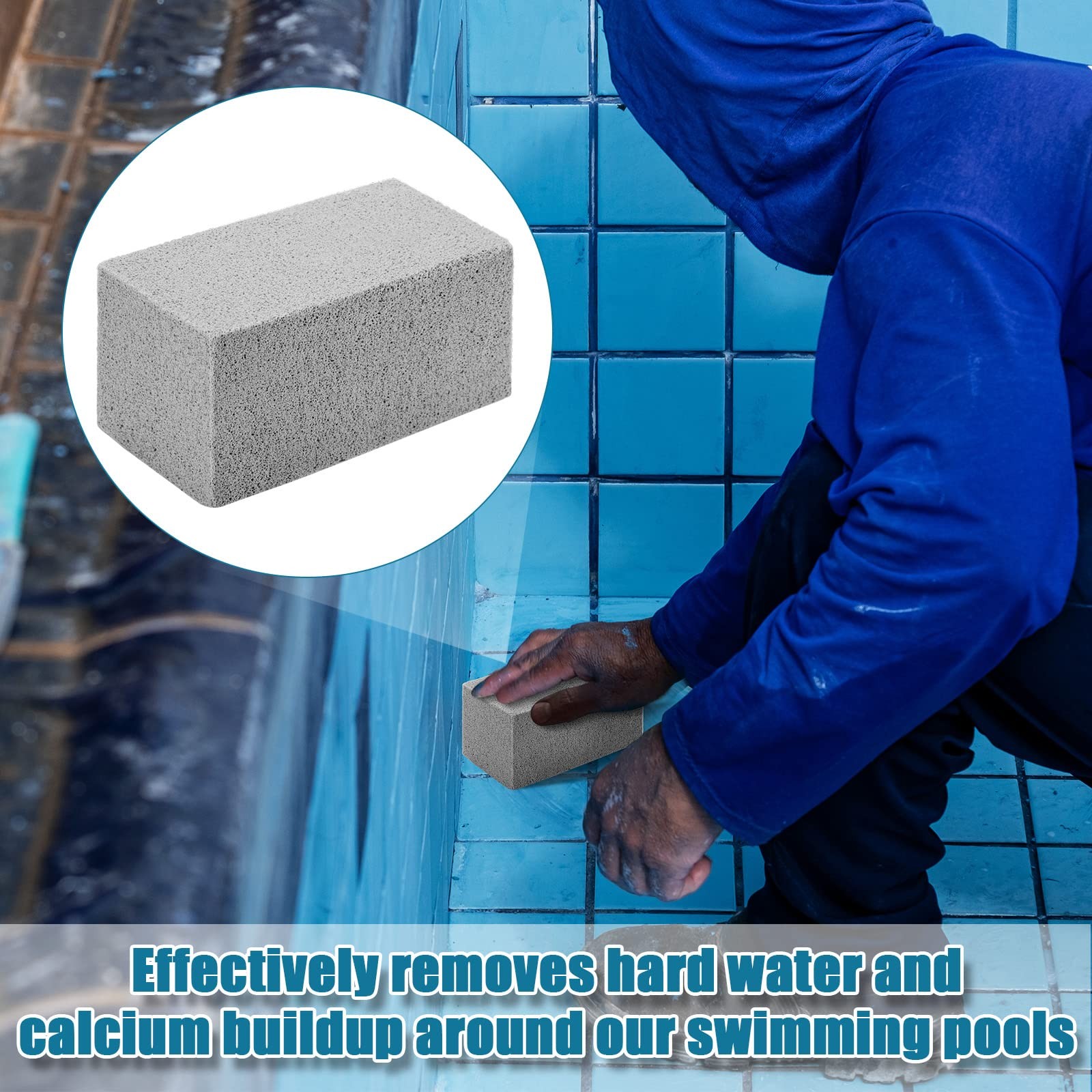 4 Pcs Pools Tile Pumice Stone for Cleaning Remover for Pool Tile 3.94 x 2.76 …