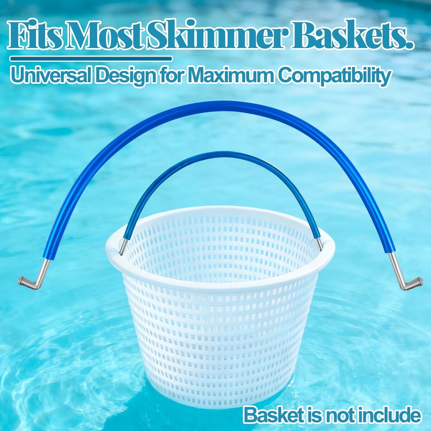 4PCS Pool Skimmer , Universal Swimming Pool Skimmer Filter Basket Metal Handl…