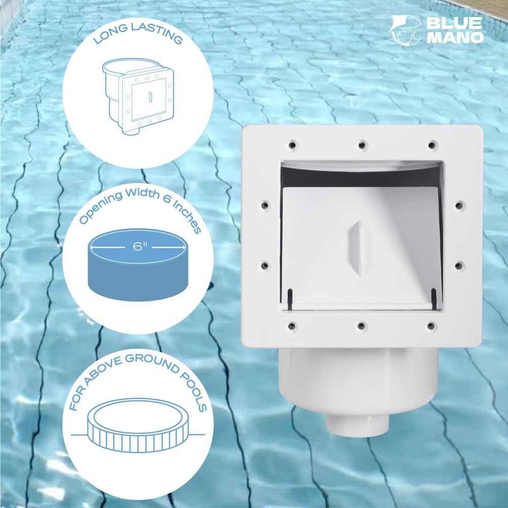 Above Ground Pool Skimmer Complete Kit – Fits 6&Prime; Openings, Replacement for SP109